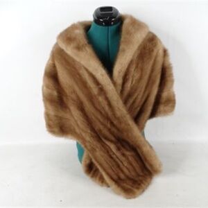 Honey Brown Mink Fur Shaw and Unbranded Honey Brown Fur Mink Collar Wrap/scarf